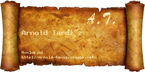 Arnold Taráz névjegykártya